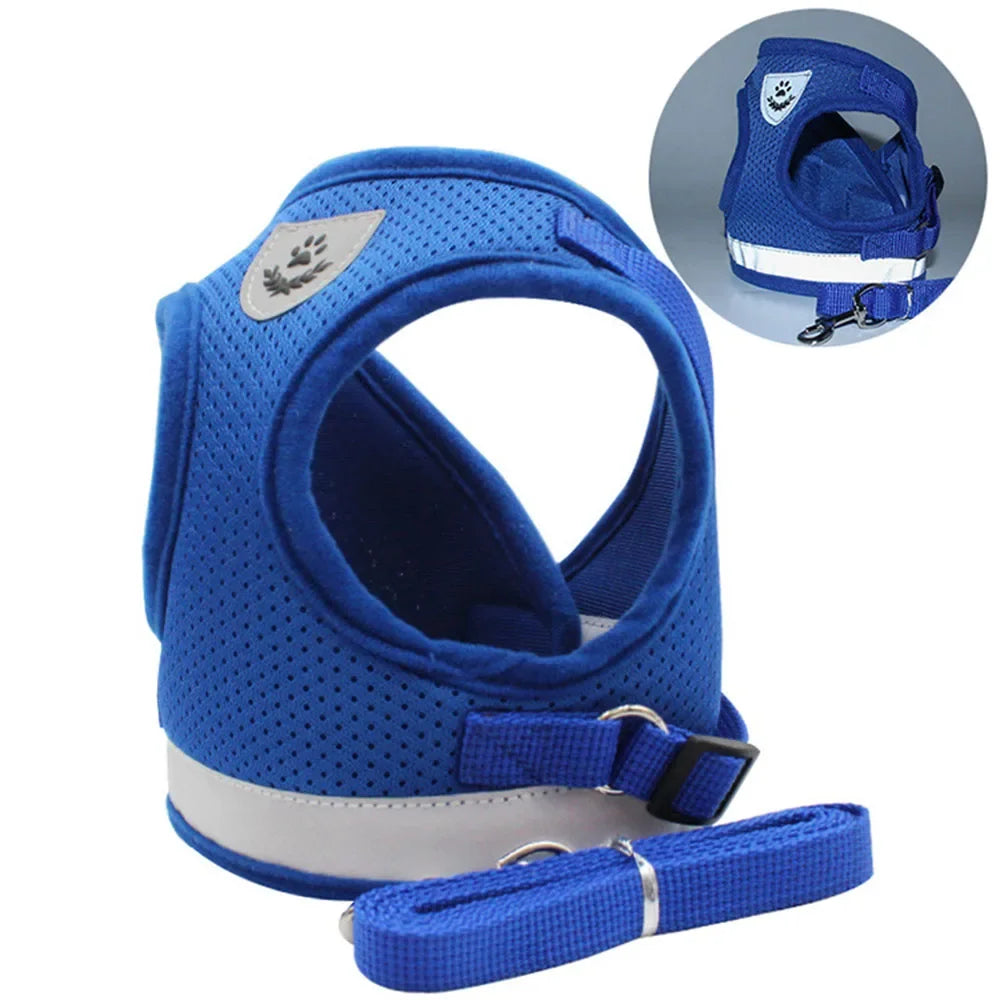 Cat & Puppy Harness Leash Combo eflective Mesh Harness