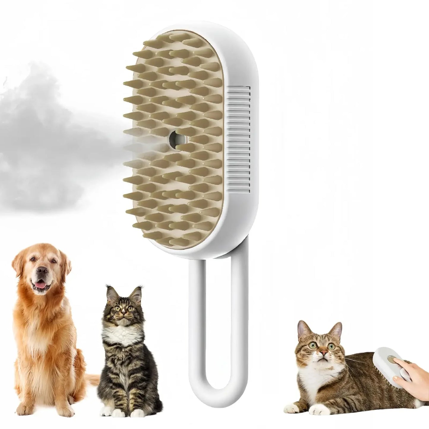 3-in-1-Sprühmassagebürste für Katzen und Hunde – Dampfspray, Haarentfernung und Badekamm