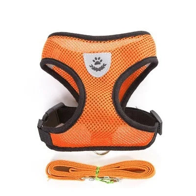 Adjustable Cat & Dog Harness with Lead Leash – Breathable Mesh Vest with Reflective Straps