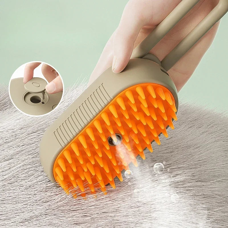 3-in-1-Sprühmassagebürste für Katzen und Hunde – Dampfspray, Haarentfernung und Badekamm