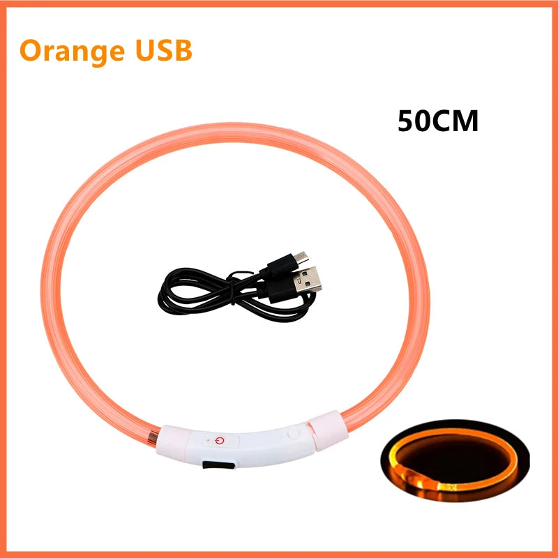 Verstellbares leuchtendes Haustierhalsband – über USB wiederaufladbares LED-Licht für Hunde und Katzen