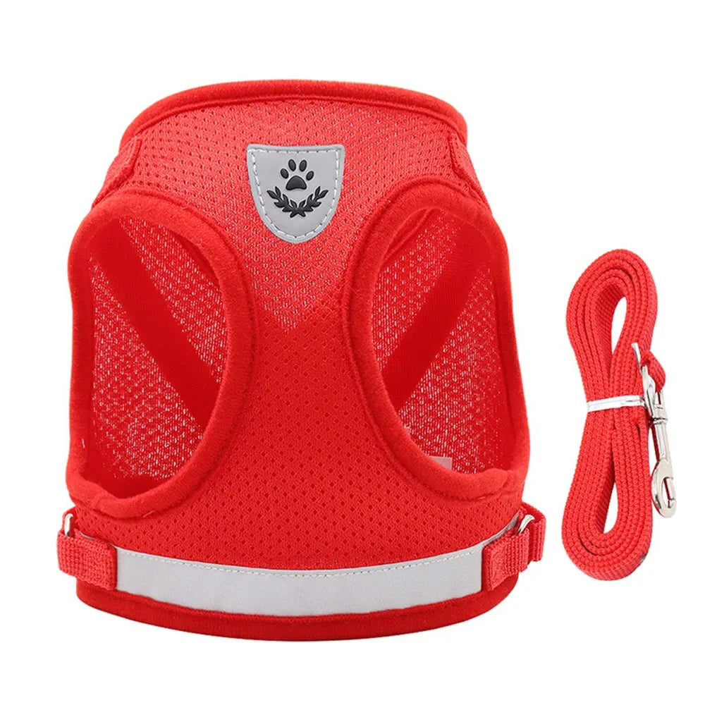 Cat & Puppy Harness Leash Combo eflective Mesh Harness