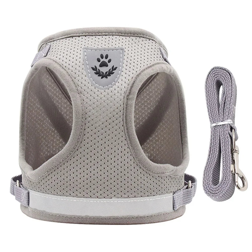 Cat & Puppy Harness Leash Combo eflective Mesh Harness