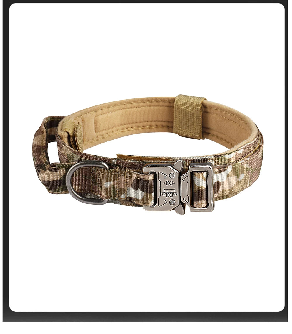Taktisches Hundehalsband für den Außenbereich – strapazierfähiges Nylon mit Metallschnalle, atmungsaktives Design für mittelgroße und große Hunde – ideal für das Training
