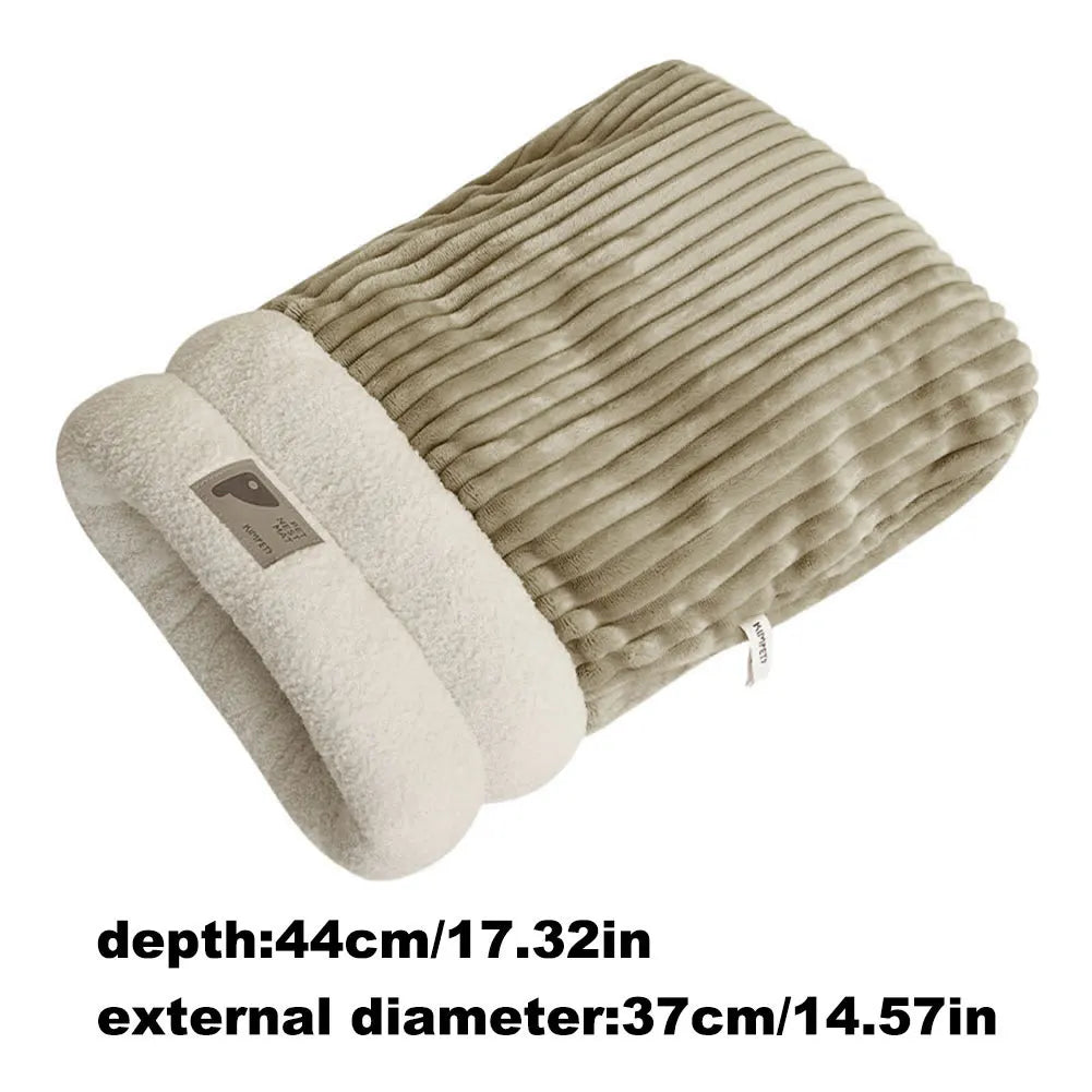 Warmer Plüsch-Katzenschlafsack – Gemütliches Tunnelnest für Katzen (5-8kg)