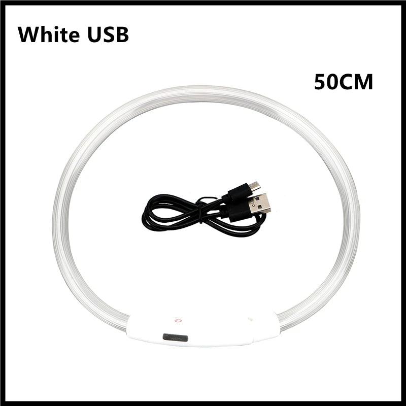 Verstellbares leuchtendes Haustierhalsband – über USB wiederaufladbares LED-Licht für Hunde und Katzen