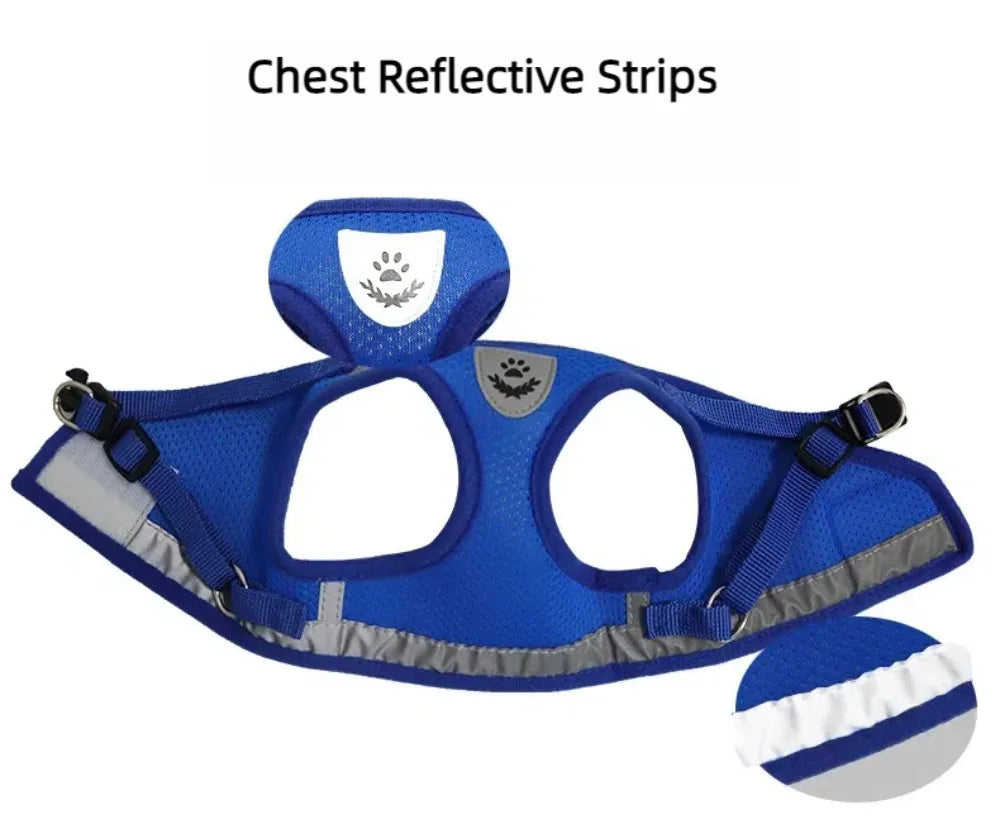 Cat & Puppy Harness Leash Combo eflective Mesh Harness