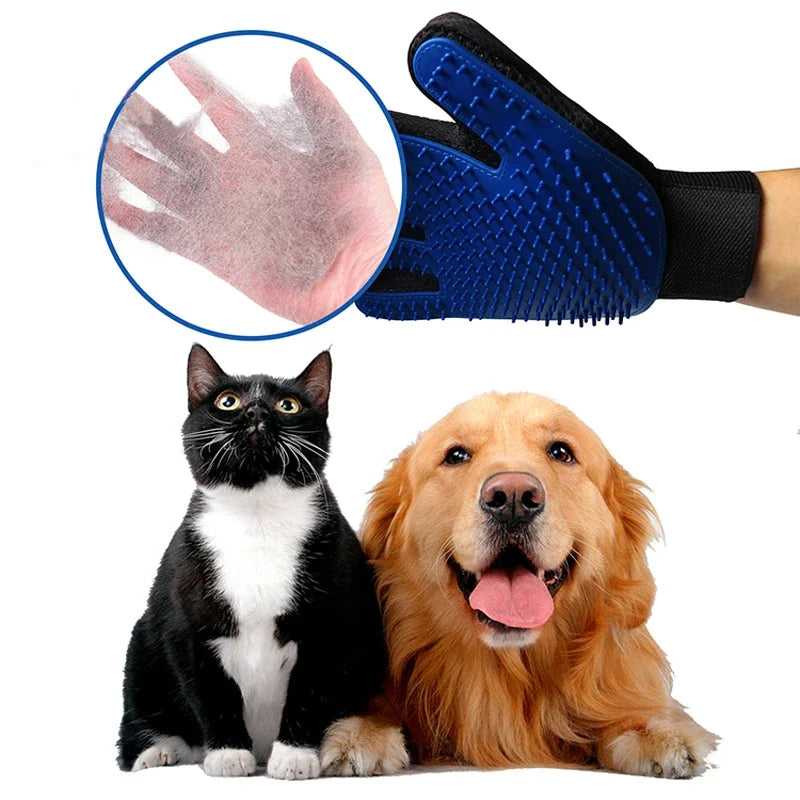Silicone Pet Grooming Gloves – Hair Brush and Comb for Cats & Dogs, Bathing and Hair Removal Tool