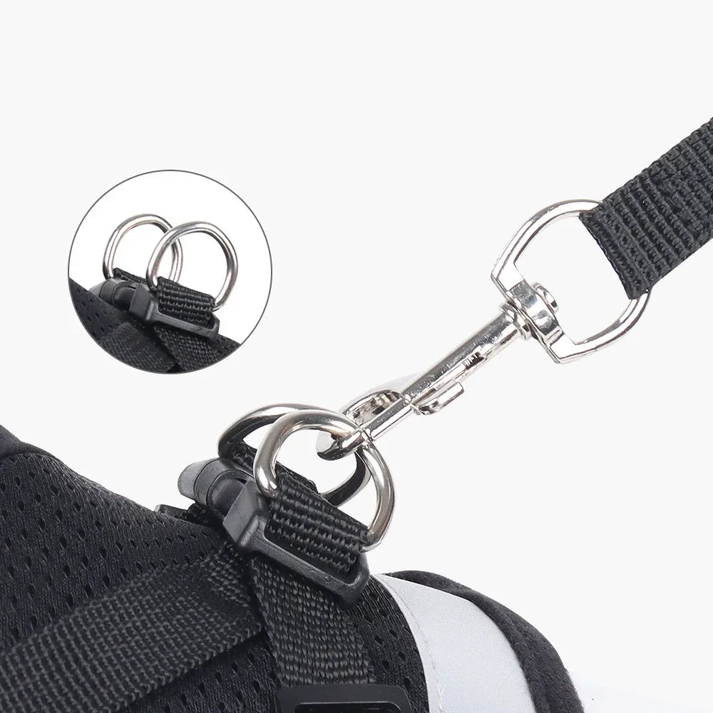 Cat & Puppy Harness Leash Combo eflective Mesh Harness