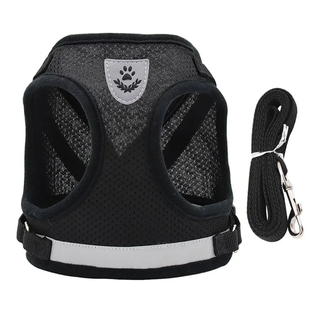 Cat & Puppy Harness Leash Combo eflective Mesh Harness