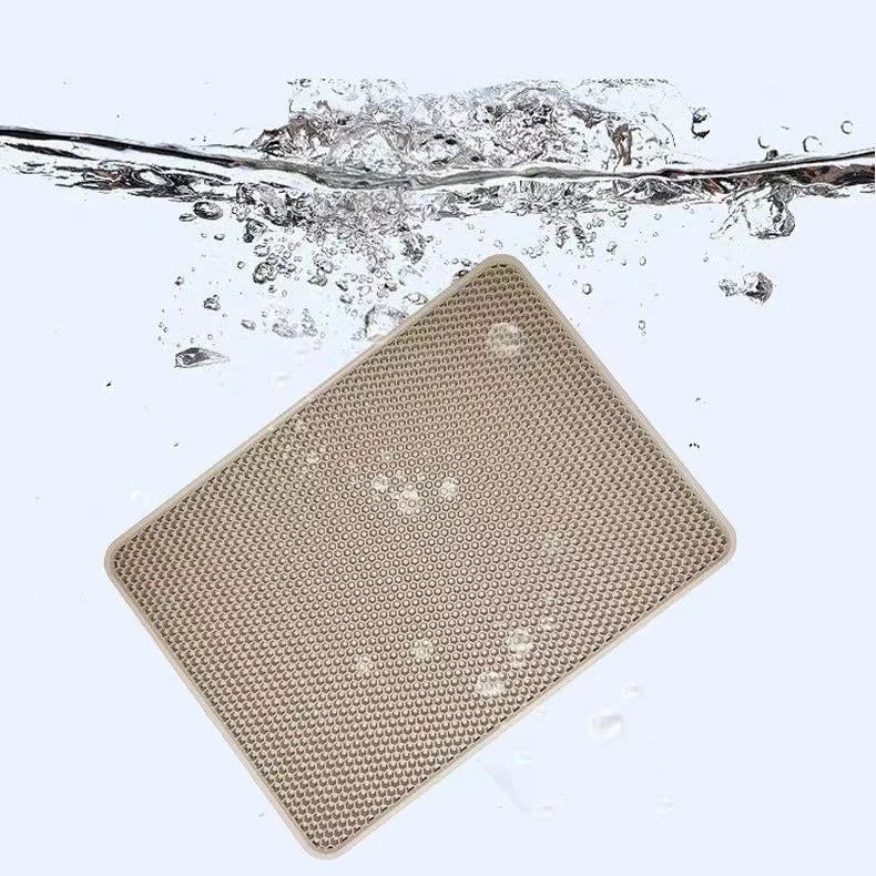 Double Layer Cat Litter Mat, Waterproof & Anti-Slip Pet Litter Box Filter, Wear-Resistant Non-Slip Mat