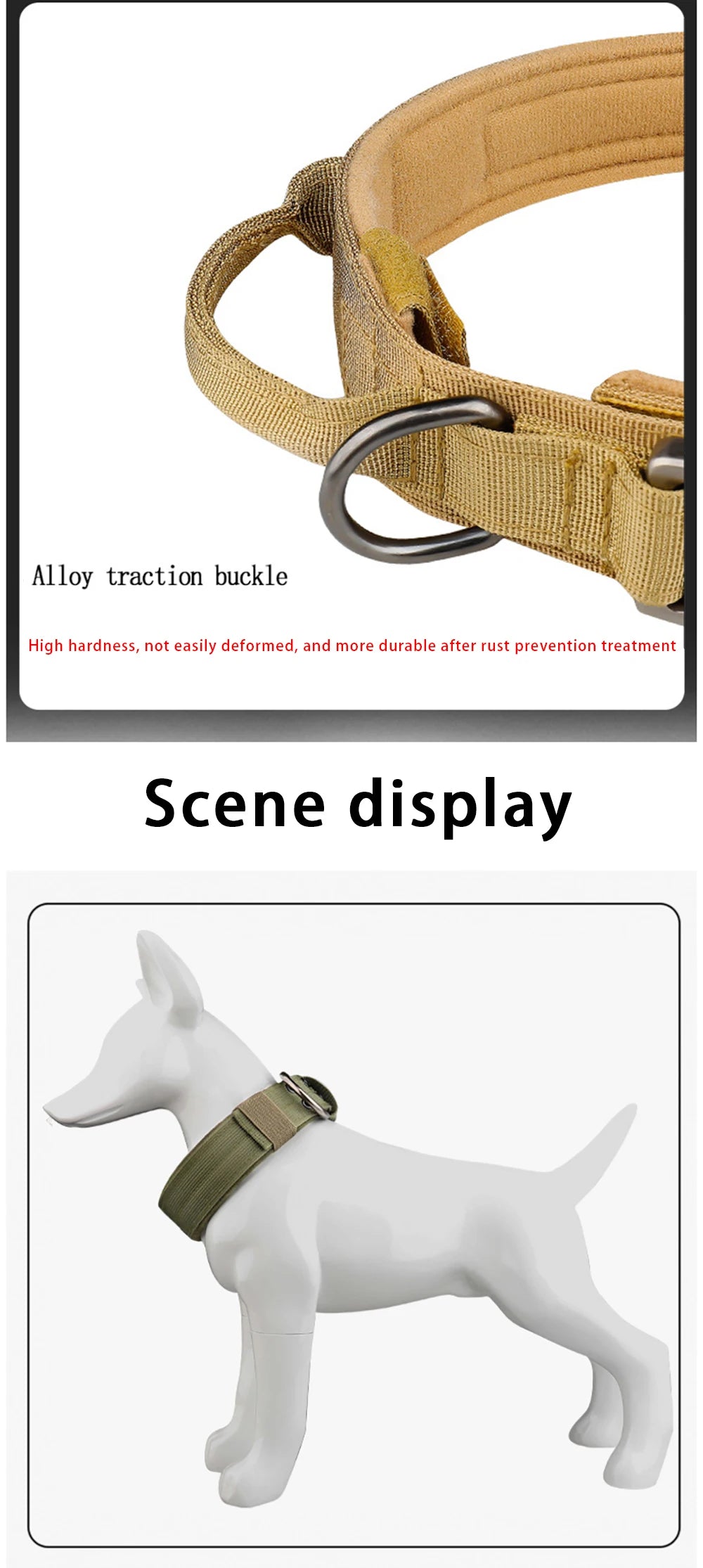 Taktisches Hundehalsband für den Außenbereich – strapazierfähiges Nylon mit Metallschnalle, atmungsaktives Design für mittelgroße und große Hunde – ideal für das Training