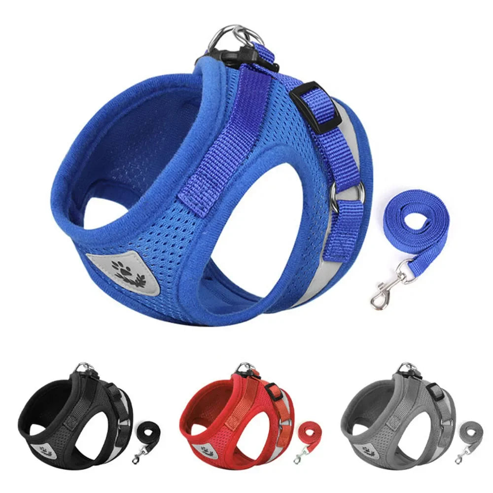 Cat & Puppy Harness Leash Combo eflective Mesh Harness