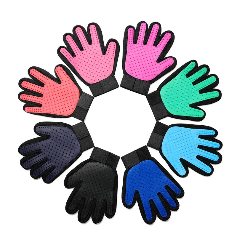 Silicone Pet Grooming Gloves – Hair Brush and Comb for Cats & Dogs, Bathing and Hair Removal Tool