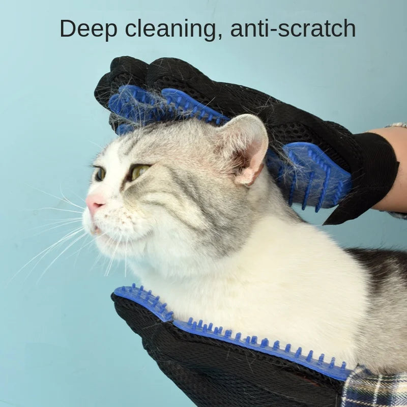 Silicone Pet Grooming Gloves – Hair Brush and Comb for Cats & Dogs, Bathing and Hair Removal Tool
