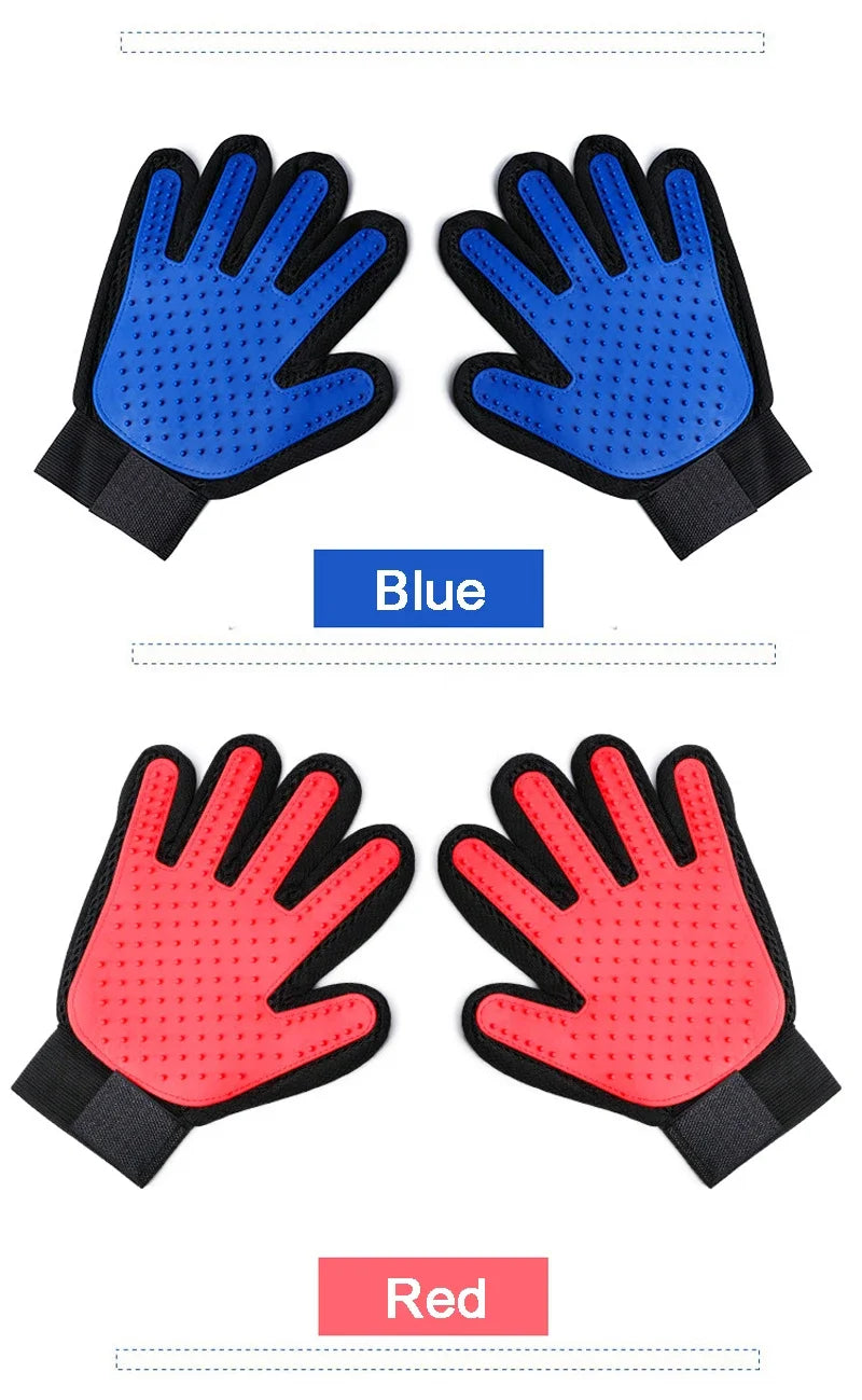 Silicone Pet Grooming Gloves – Hair Brush and Comb for Cats & Dogs, Bathing and Hair Removal Tool