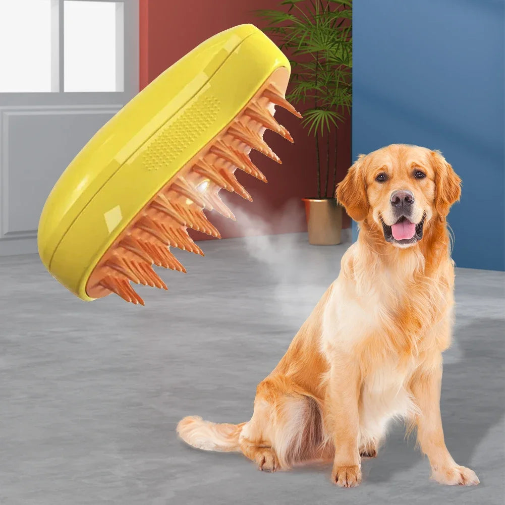 3-in-1-Sprühmassagebürste für Katzen und Hunde – Dampfspray, Haarentfernung und Badekamm
