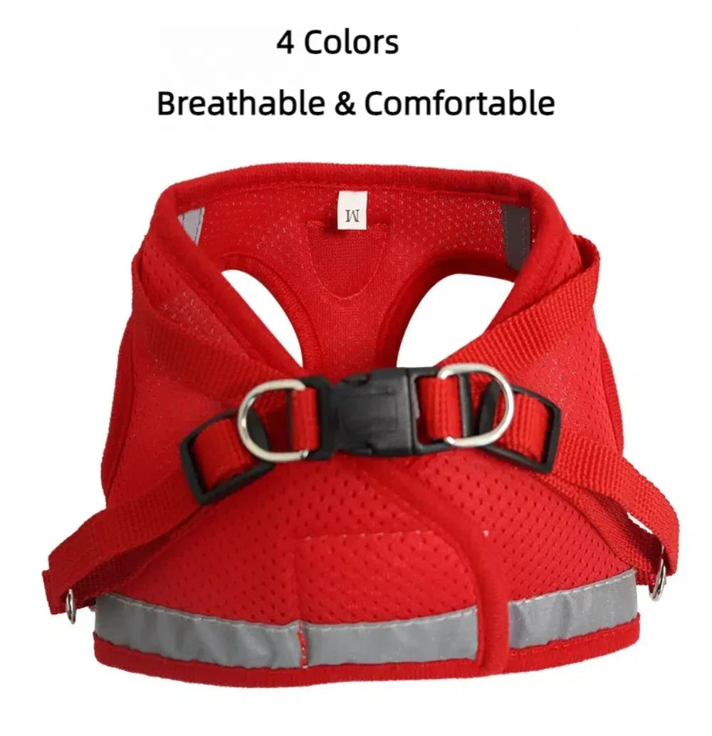 Cat & Puppy Harness Leash Combo eflective Mesh Harness