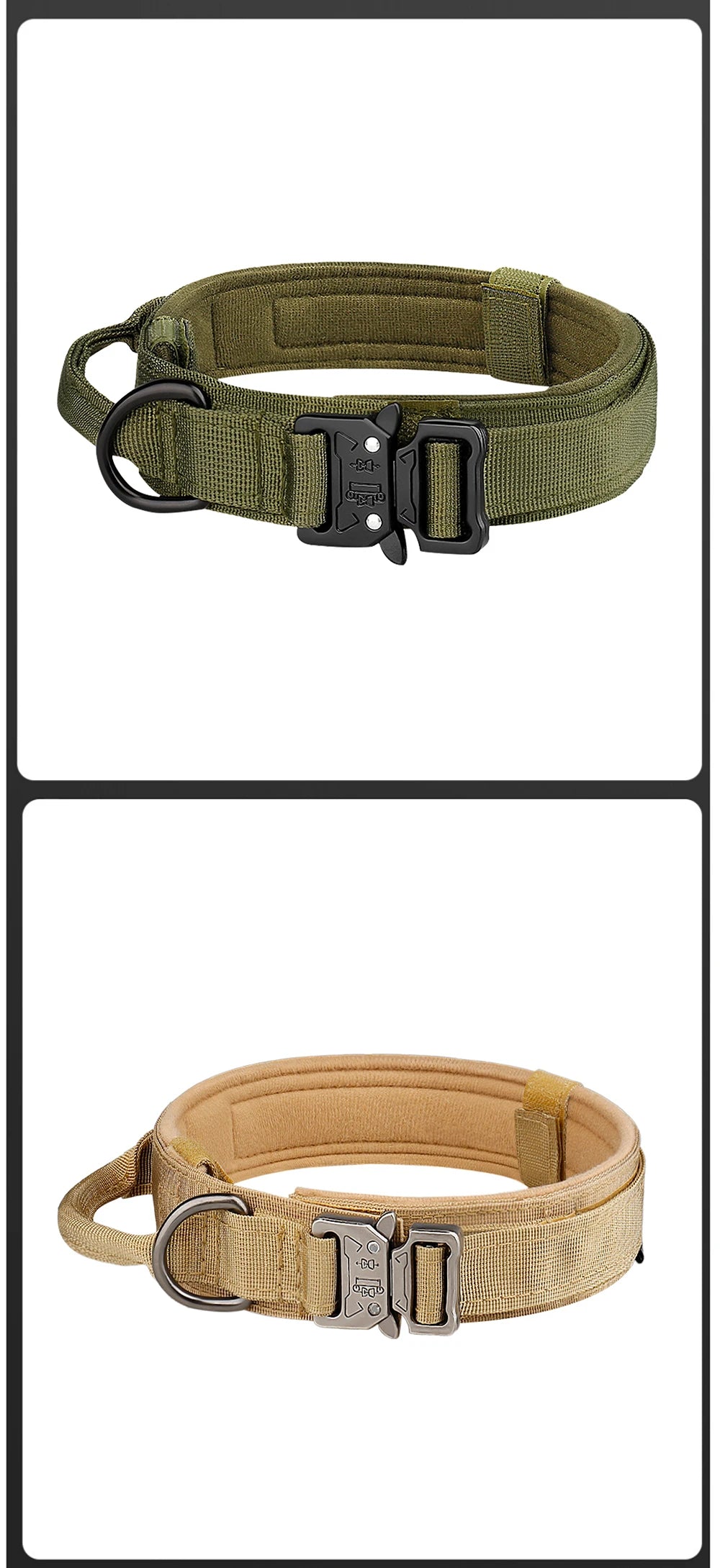 Taktisches Hundehalsband für den Außenbereich – strapazierfähiges Nylon mit Metallschnalle, atmungsaktives Design für mittelgroße und große Hunde – ideal für das Training