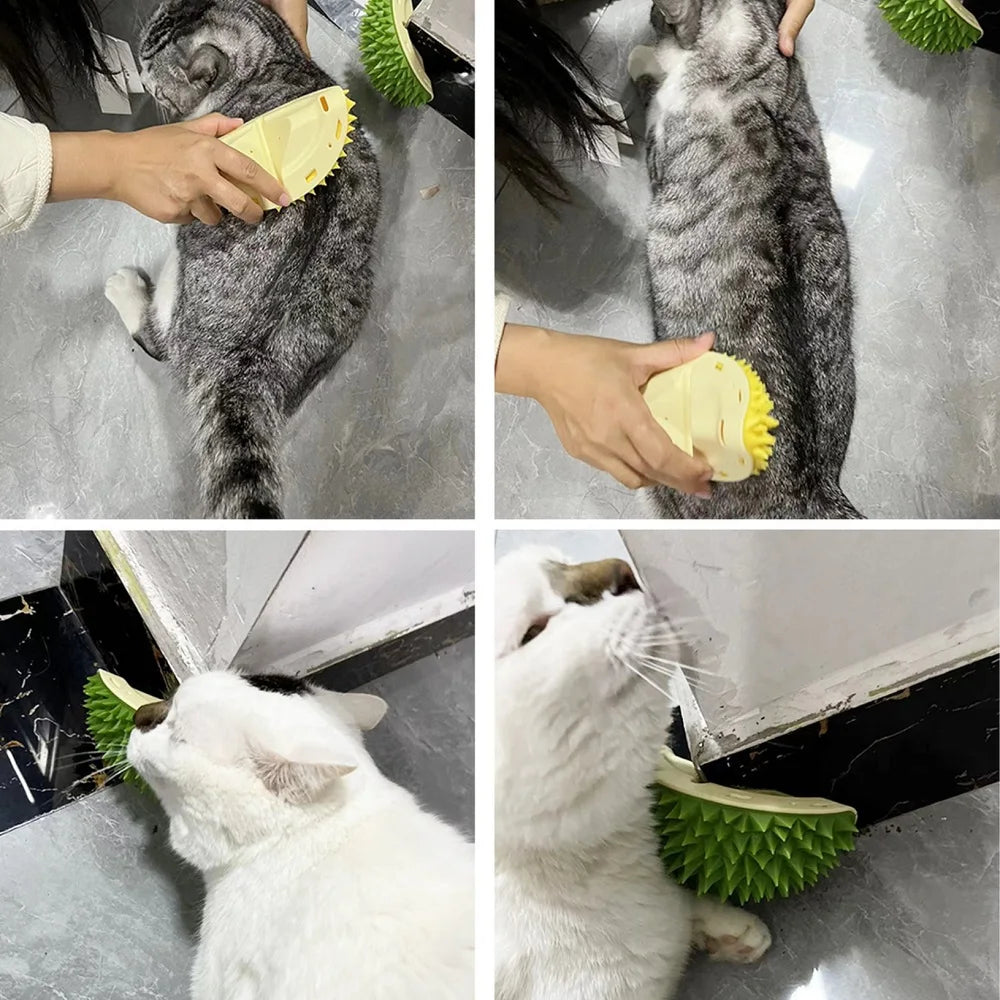 Katzenkratz- und Massagegerät – Fellpflegebürste und Haarentfernungskamm für Katzen, Kätzchen und kleine Hunde