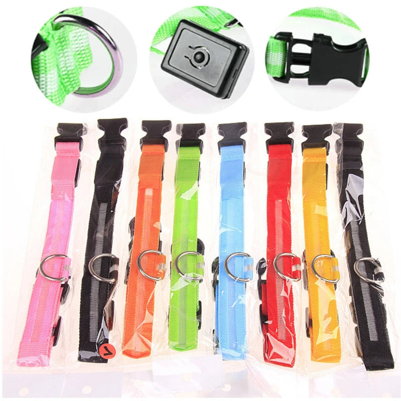 Verstellbares leuchtendes Haustierhalsband – über USB wiederaufladbares LED-Licht für Hunde und Katzen