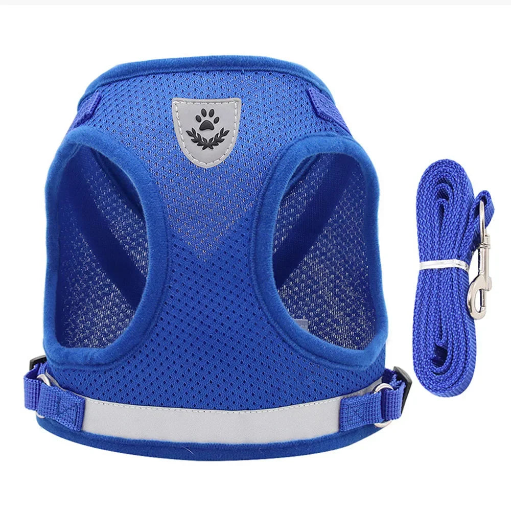 Cat & Puppy Harness Leash Combo eflective Mesh Harness