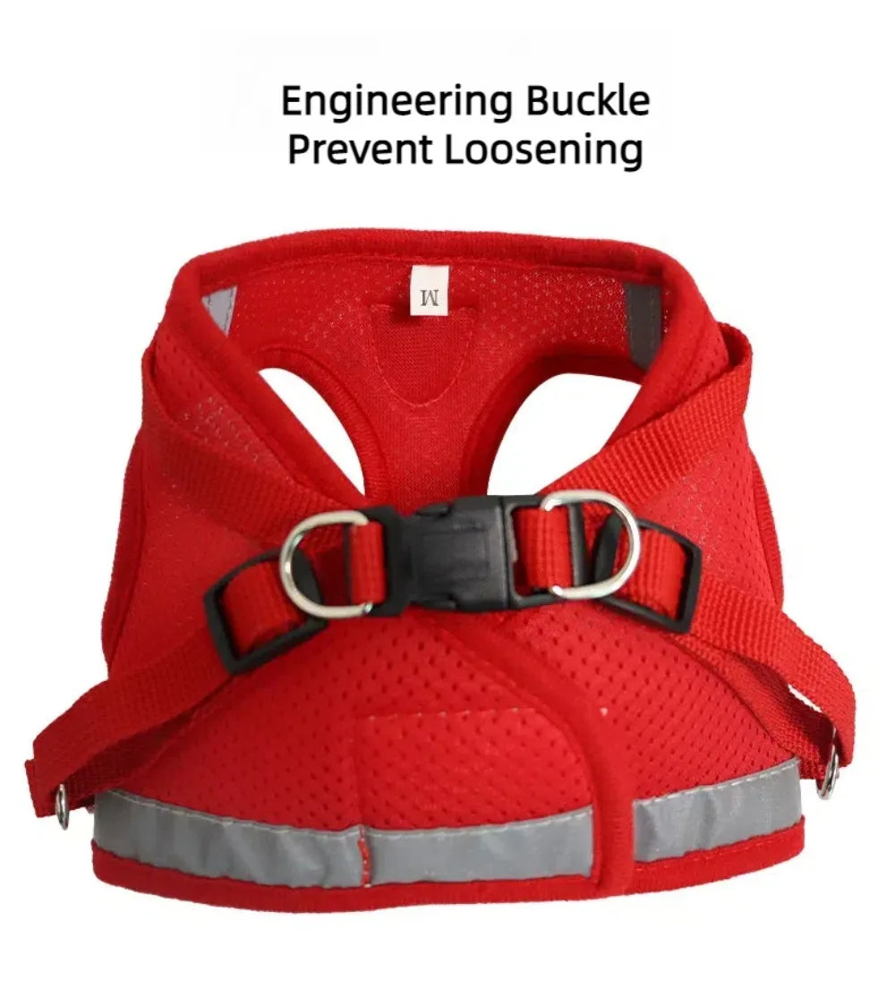 Cat & Puppy Harness Leash Combo eflective Mesh Harness