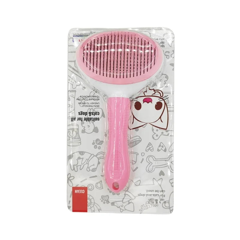 Self-Cleaning Pet Hair Removal Comb – Slicker Brush for Cats and Dogs
